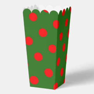 Red On Green Polka Dots Pattern Design  Favor Boxes
