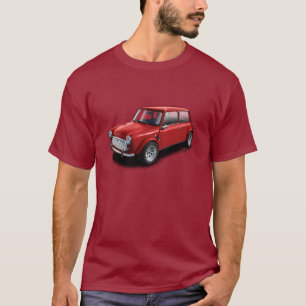 Red on Maroon Classic Mini Car T-Shirt