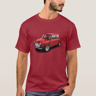 Red on Maroon Classic Mini Car T-Shirt