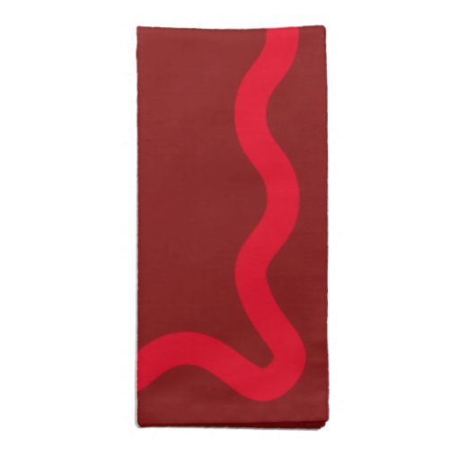 Red on Maroon Three Letter Monogram Wavy Square Cloth Napkin