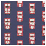 Red on navy double decker bus fabric