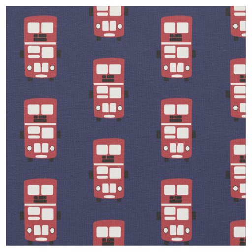 Red on navy double decker bus fabric