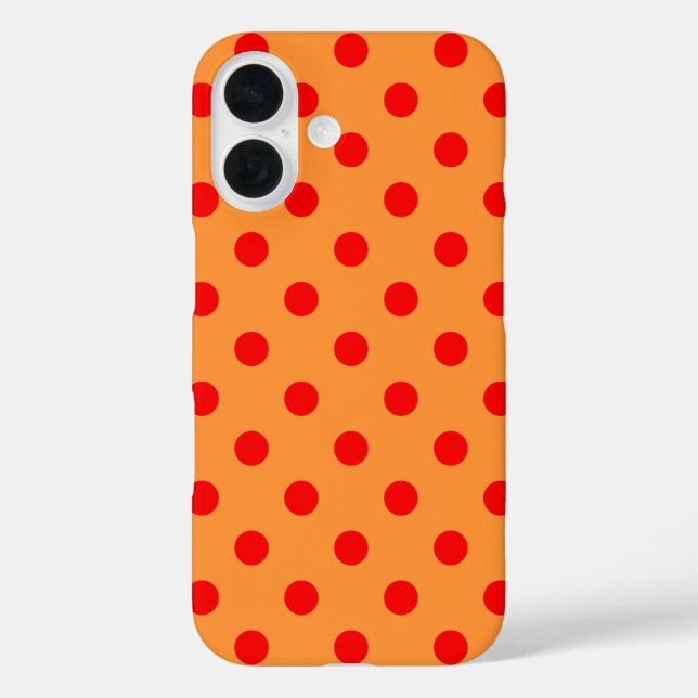 Red On Orange Polka Dots Pattern Design  Case-Mate iPhone Case (Back)