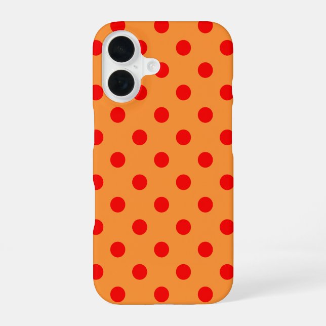 Red On Orange Polka Dots Pattern Design  Iphone Case (Back)