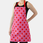 Red On Pink Polka Dots Pattern Design Apron