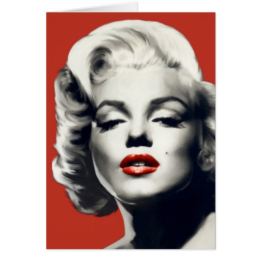 Red on Red Lips Marilyn Cards (Front)