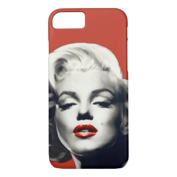 Red On Red Lips Marilyn Iphone 8/7 Case by boulevardofdreams at Zazzle