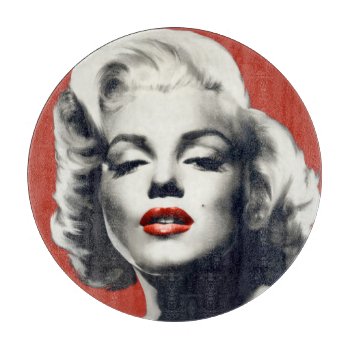 Red On Red Lips Marilyn Cutting Board by boulevardofdreams at Zazzle