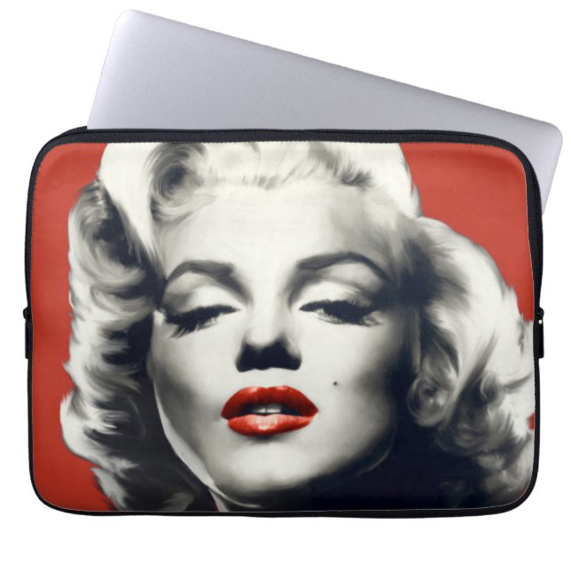 Red on Red Lips Marilyn Laptop Sleeve (Front)