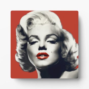 Red On Red Lips Marilyn Plaque by boulevardofdreams at Zazzle