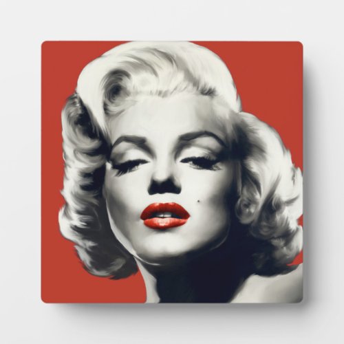 Red on Red Lips Marilyn Plaque