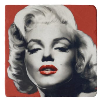Red On Red Lips Marilyn Trivet by boulevardofdreams at Zazzle