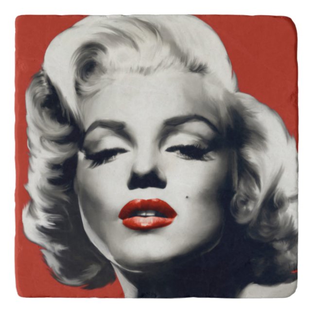 Red on Red Lips Marilyn Trivet (Front)