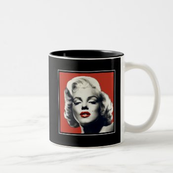 Red On Red Lips Marilyn Two-tone Coffee Mug by boulevardofdreams at Zazzle