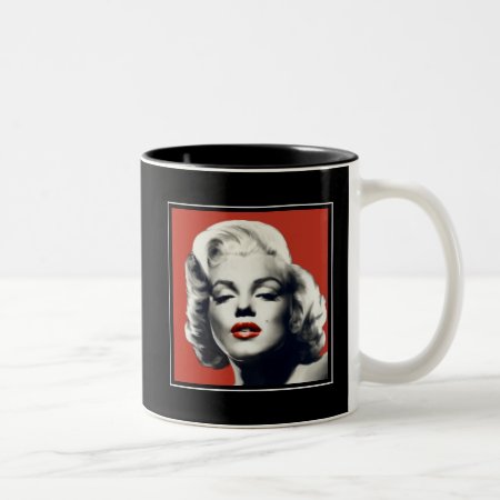 Red On Red Lips Marilyn Two-tone Coffee Mug