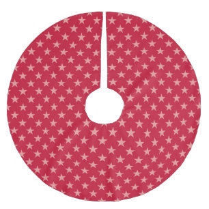 Red on Red Stars - Christmas Tree Skirt