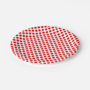 Red on White Medium Size Polka Dots Paper Plates