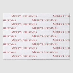 Red on White Merry Christmas Quote Tissue Paper