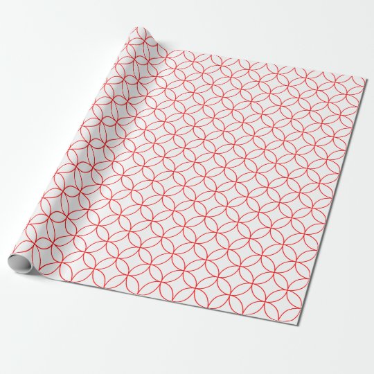 red on white overlapping cirlces wrapping paper