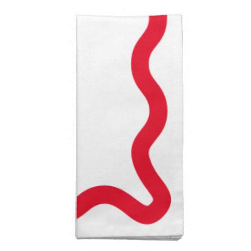 Red on White Three Letter Monogram Wavy Square Cloth Napkin