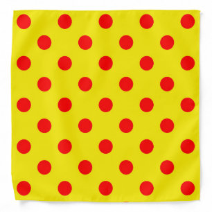 Red On Yellow Polka Dots Pattern Design  Bandana