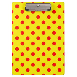 Red On Yellow Polka Dots Pattern Design  Clipboard