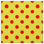 Red On Yellow Polka Dots Pattern Design  Fabric
