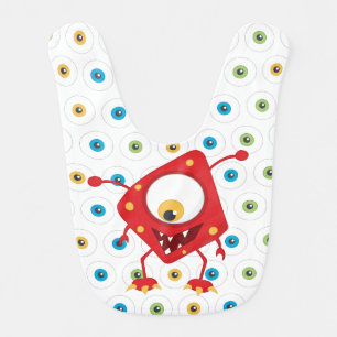 Red One Eyed Monster Bib