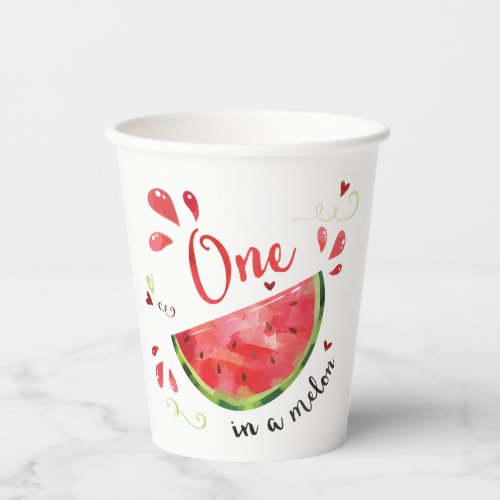 Red One in a Melon First Birthday Party Paper Cups