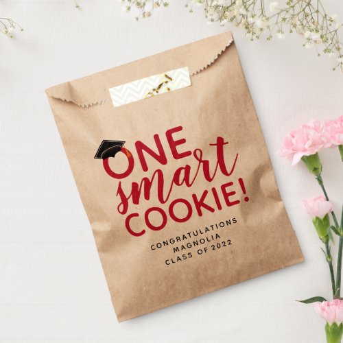 Red One Smart Cookie Graduation Favor Bag