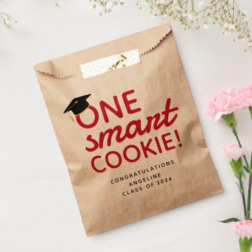 Red One Smart Cookie Graduation Favor Bags