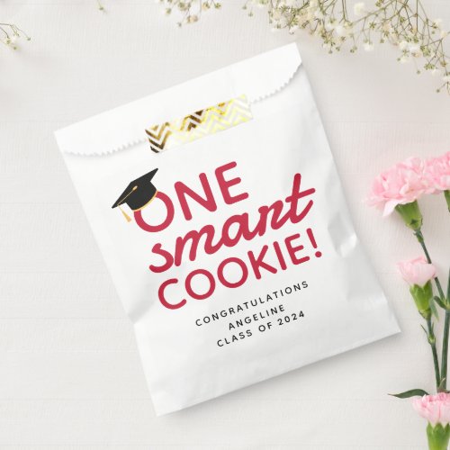 Red One Smart Cookie Graduation Favor Bags
