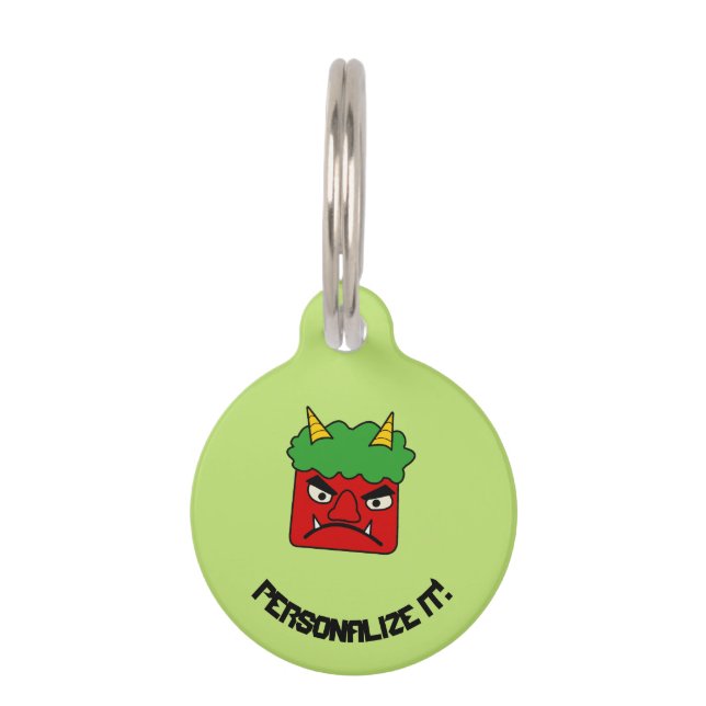 Red Oni Pet Tag (Front)