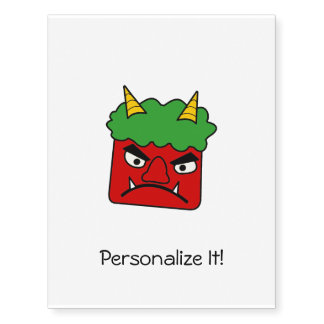 Red Oni Temporary Tattoos