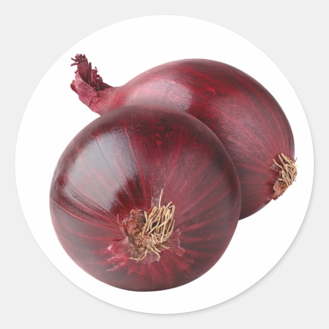 Red onion classic round sticker (Front)