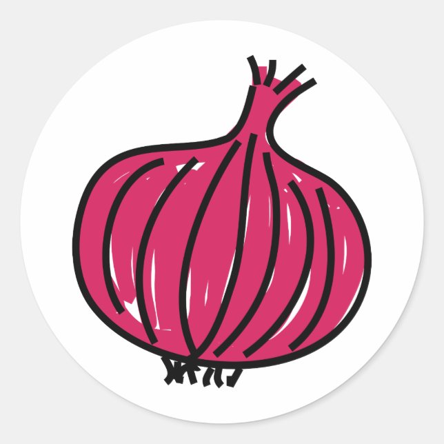 Red Onion Classic Round Sticker (Front)