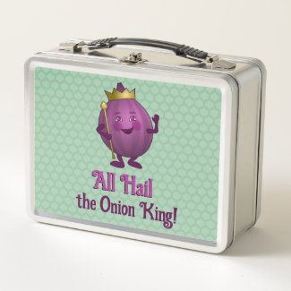 Red Onion in Crown - funny food king - own text lunch box
