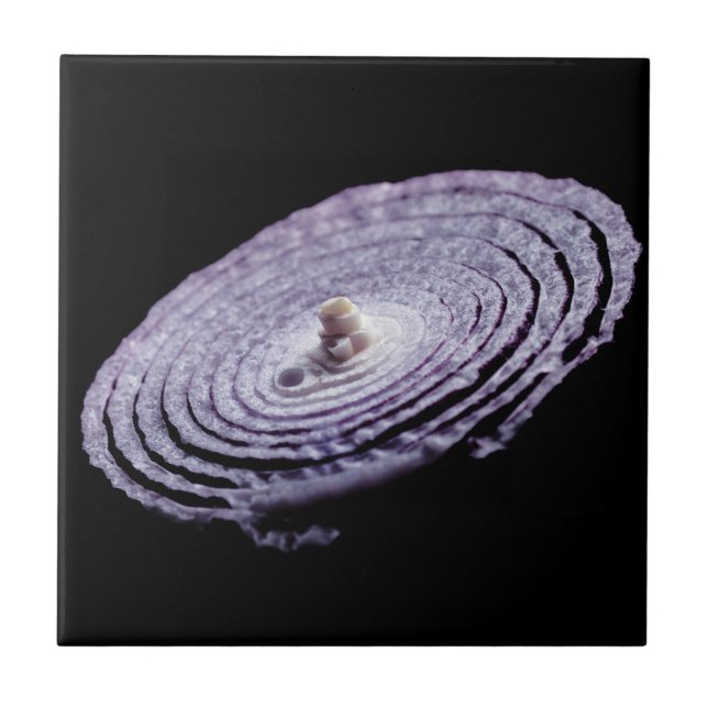 Red Onion Portrait Ceramic Tile (Front)