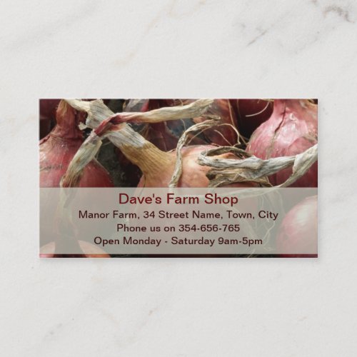Red Onions Food Business Card