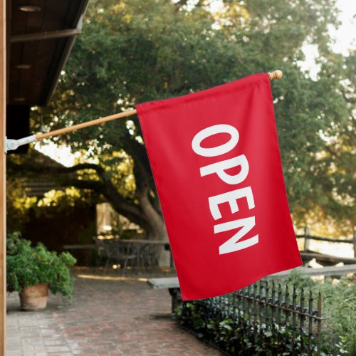 Red Open for Business Flag Sign