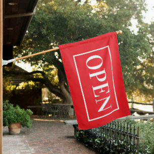 RED OPEN SIGN FLAG