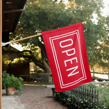 Red Open Sign Flag by InkWorks at Zazzle