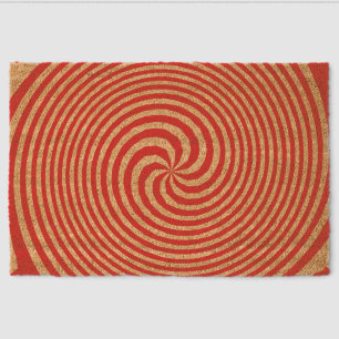 Red Optical Illusion Fiber Doormat