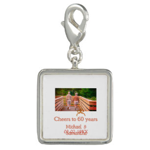 red or bow cheers to 60 years anniversary wedding charm