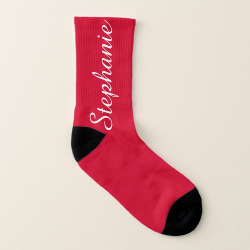 Red or CHOOSE YOUR COLOR Jumbo Name Socks
