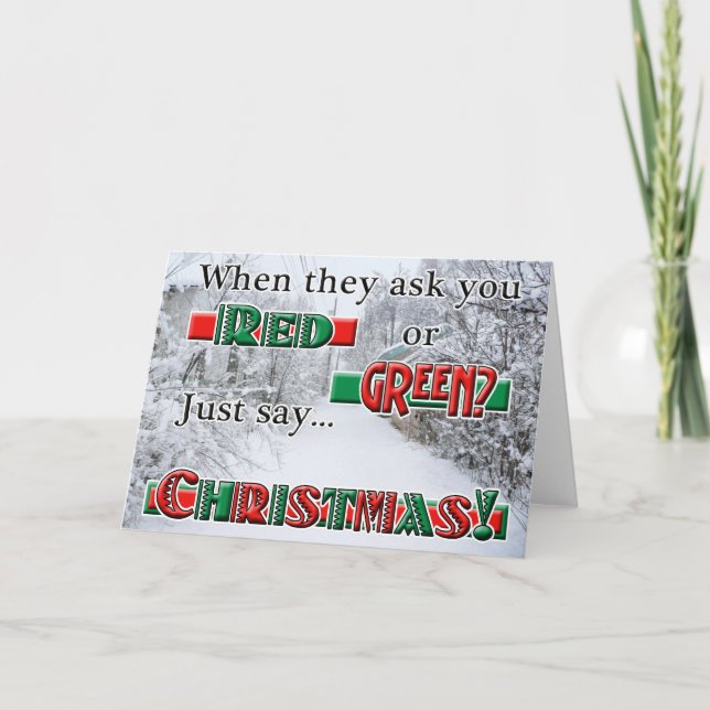 Red or Green Christmas Holiday Card (Front)