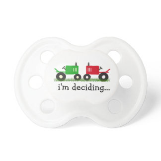 Red or green tractor? I'm still deciding! Pacifier