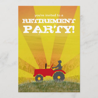 Red or Green Tractor Retirement Party Invitation: Invitation