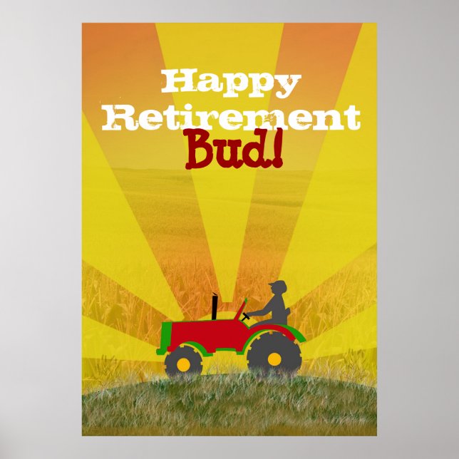 Red or Green Tractor Retirement Poster (Front)