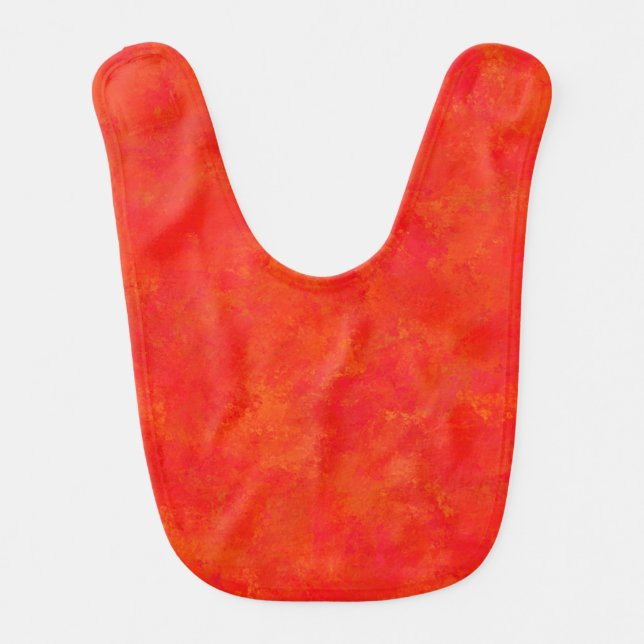 Red Orange Abstract Pattern Baby Bib (Front)